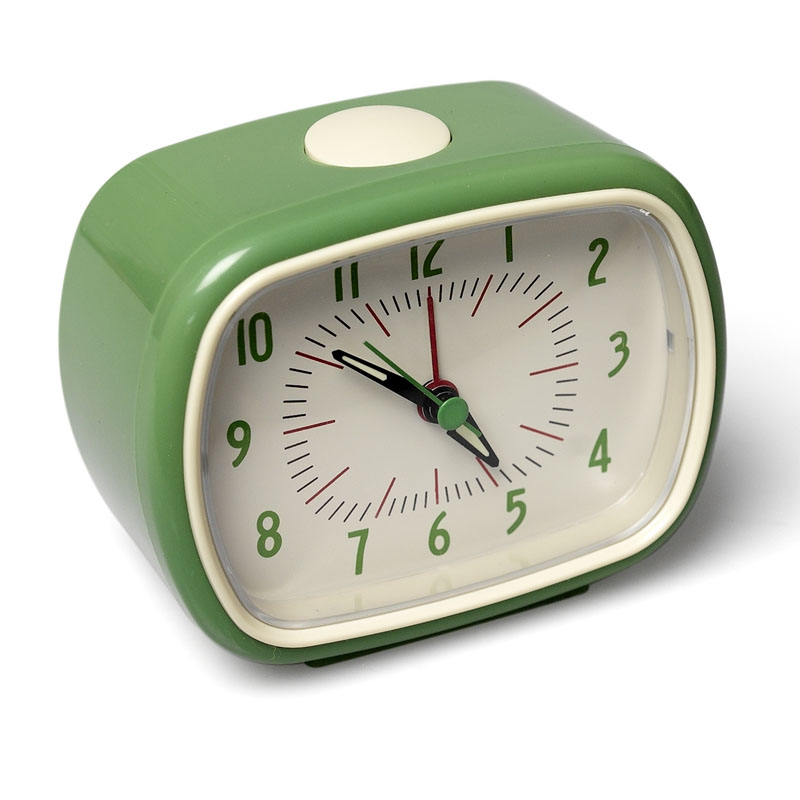 green vintage retro analog alarm clock main image